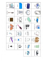 English Worksheet: Household Objects and Rooms in the Home