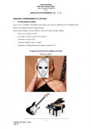 English Worksheet: Lady Gaga