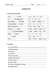 English Worksheet: Grammar test