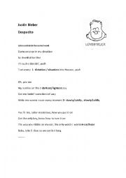 English Worksheet: Despacito by Justin Bieber
