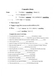 English Worksheet: causative form