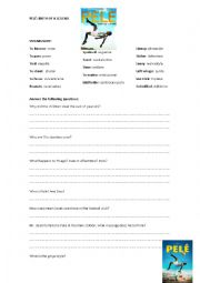 English Worksheet: Pel, Birth of a Legend - Worksheet