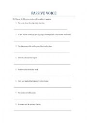 English Worksheet: Passive Voice