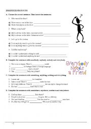 English Worksheet: Indefinite Pronouns