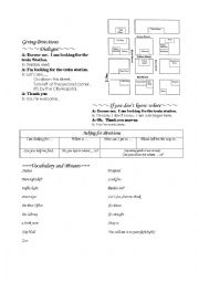 English Worksheet: Directions with map