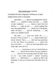 English Worksheet: Past Continuous or Past Simple: read and complete