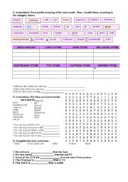 English Worksheet: Srores and goods