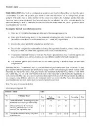 English Worksheet: Email, invitation to a restaurant