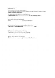 English Worksheet: Sentence transformation for B1 students