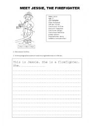 English Worksheet: MEET JESSIE, THE FIREFIGHTER