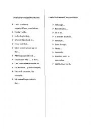 English Worksheet: Useful Structures for Advanced Writings