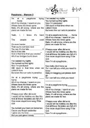 English Worksheet: Payphone - Maroon 5 (Infinitives) 