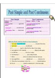 English Worksheet: past simple and continuous