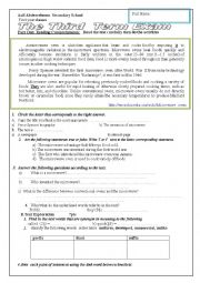 English Worksheet: exam about microwave oven