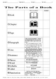 English Worksheet: VOCABULARY 001 Book, Chapter, Page, down to Punctuation