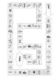 English Worksheet: Places board game