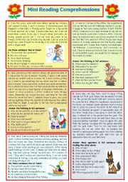 English Worksheet: Mini Reading Comprehension 8