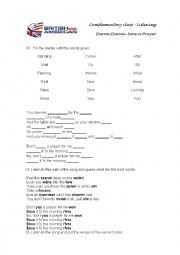 English Worksheet: Duran Duran - Save a Prayer (Students worksheet)