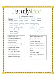 English Worksheet: Family Tree