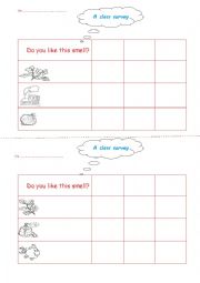 English Worksheet: smell survey