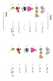 Matching toys worksheet