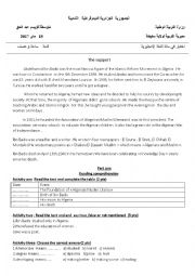 English Worksheet: biography exam for middle school 