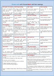 English Worksheet: Phrasal verbs with the word work