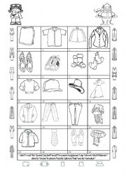 English Worksheet: My clothes