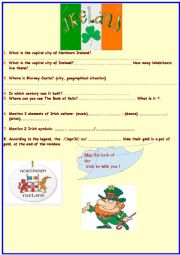 English Worksheet: Ireland (a short glance at the country)