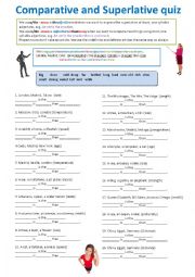 English Worksheet: Comparative Quiz: Part 1