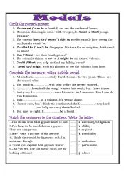 English Worksheet: modals