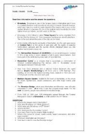 English Worksheet: NEW YORK QUESTIONARY