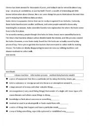 English Worksheet: reading comprehension: Why Swiss cheese has holes in it?