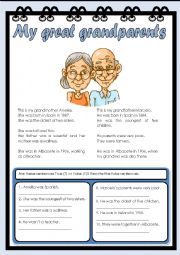 English Worksheet: My great grandparents