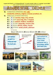 English Worksheet: adjective order