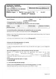 English Worksheet: End semester test2