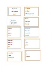 English Worksheet: Speaking Card