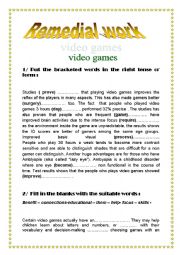 English Worksheet: video games