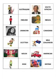 Nationalities - memory game