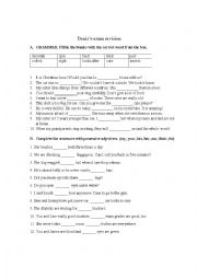 English Worksheet: 4th grade exam revision
