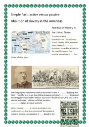 English Worksheet: Abolition of slavery Passive versus Active Simple Past - (CEFB2)