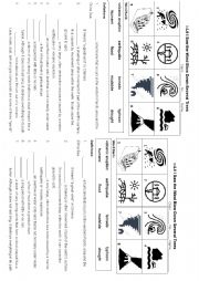 English Worksheet: Natural Disasters_Vocabulary Worksheet_Size B4