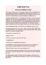 English Worksheet: Little Red Riding Hood 