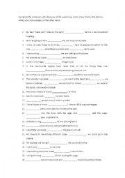 English Worksheet: connectors 7th grade