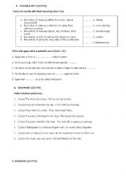 English Worksheet: relative clauses and simple past ( complete test) 2