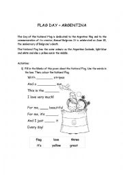 English Worksheet: Argentina - Flag Day