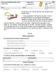 English Worksheet: test about weekend activities