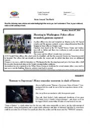 English Worksheet: News around the world