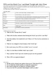 English Worksheet: FIFA and the World Cup: John Oliver