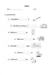 English Worksheet: phonics ar er ir or ur